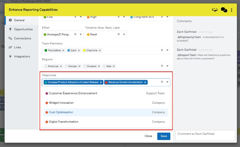 Connect Bars to More than One Objective